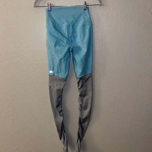 alo yoga high waisted goddess colorblock ribbed leggings - Picture 5 of 10